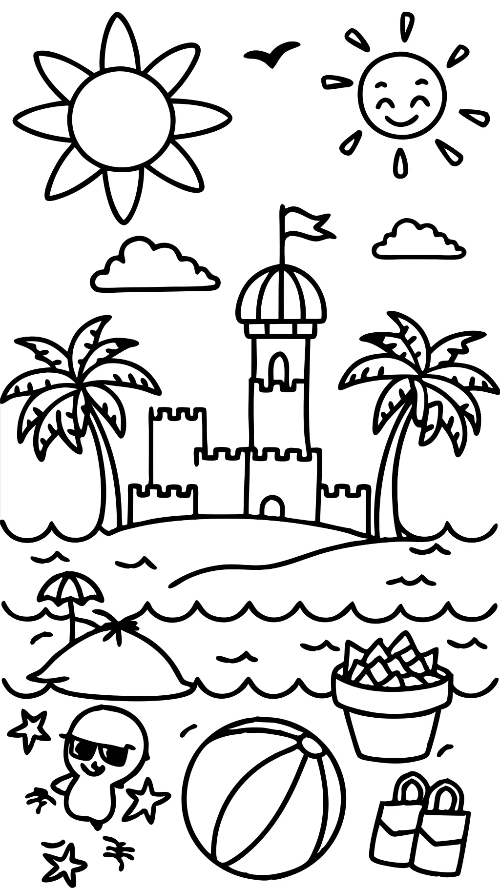 free beach coloring pages